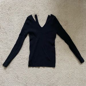 Sandro Sweater with cut-outs on the shoulders 
Black